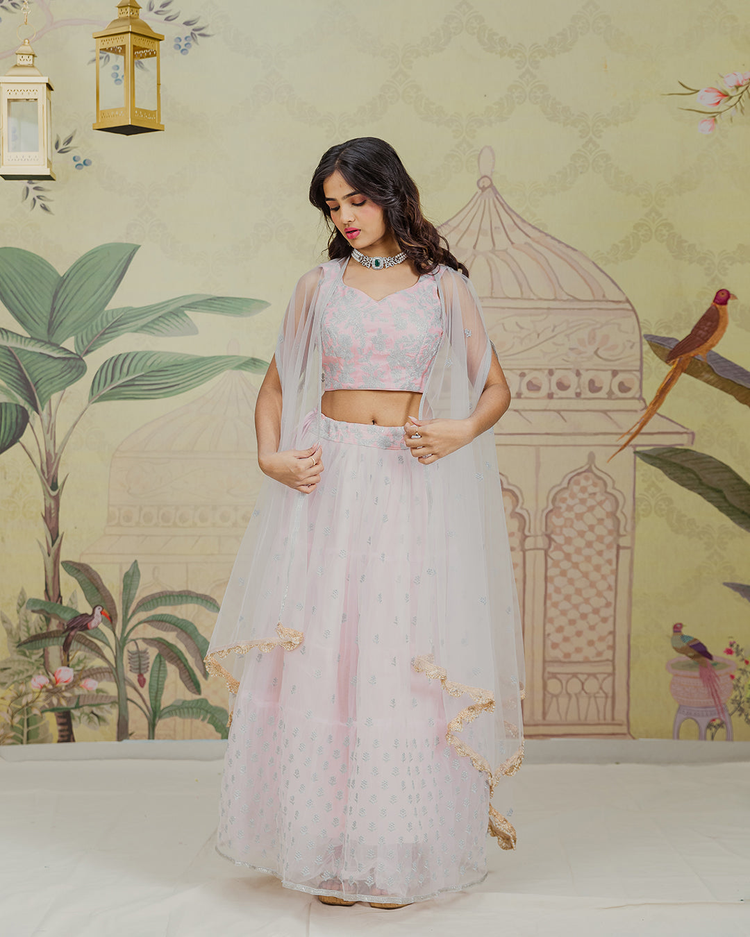 Pink Dainty Floral Lehenga Preloved