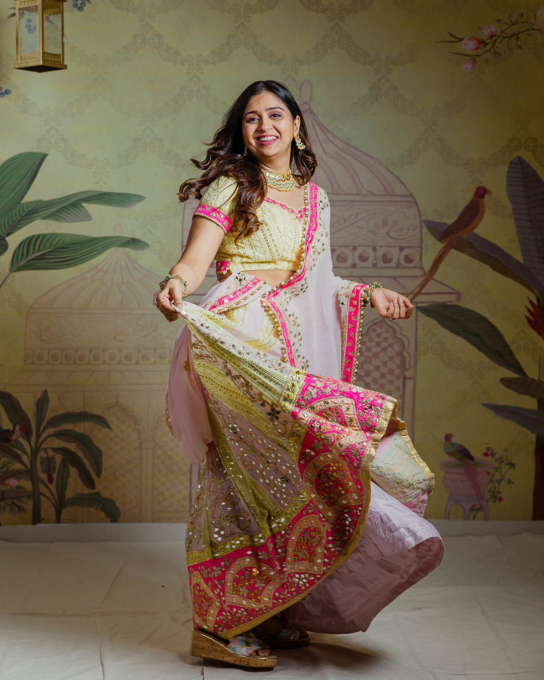 Gota Work Lehenga with Blouse or Top Preloved