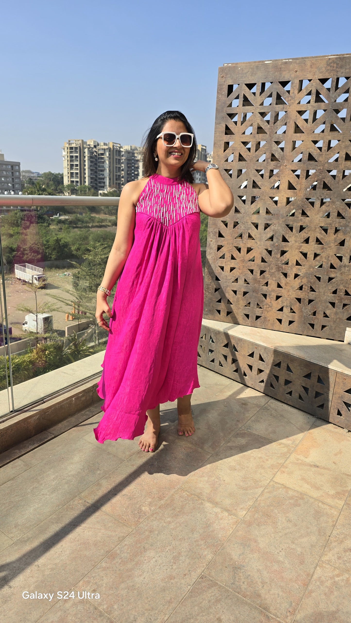 Pink Flowy Short Dress
