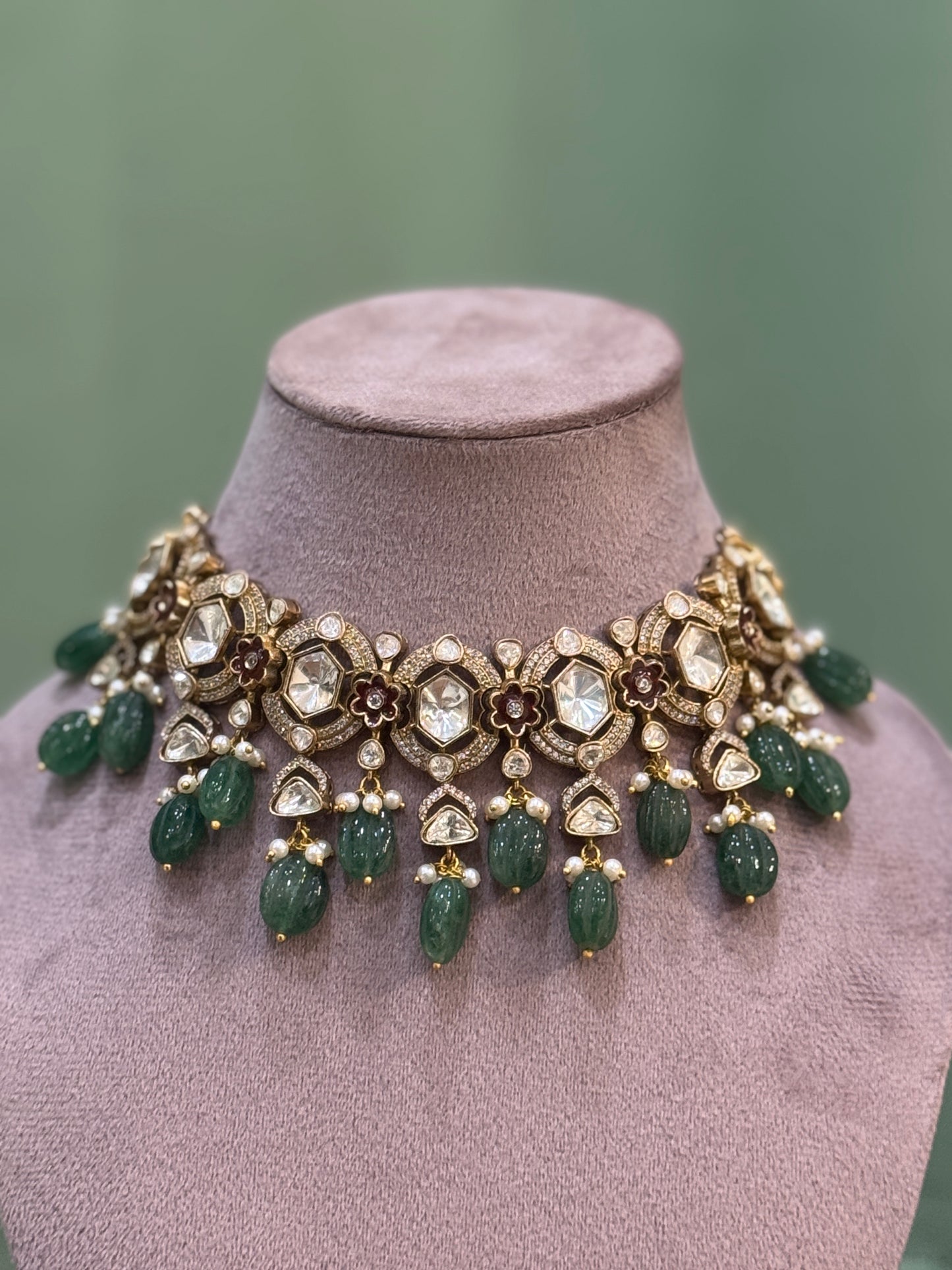 Kundan Set with Green Stones